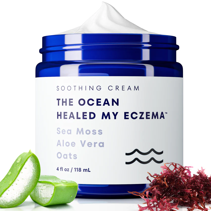 Natural Soothing Cream - Sea Moss Colloidal Oats - for Eczema Psoriasis Prone Skin - Minerals from The Sea - for Sensitive Skin - Hydrating Eczema Cream for Dry Skin (4 Oz)
