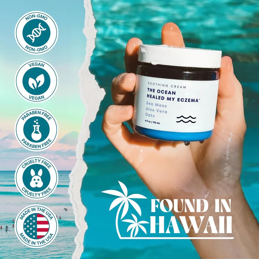 Natural Soothing Cream - Sea Moss Colloidal Oats - for Eczema Psoriasis Prone Skin - Minerals from The Sea - for Sensitive Skin - Hydrating Eczema Cream for Dry Skin (4 Oz)